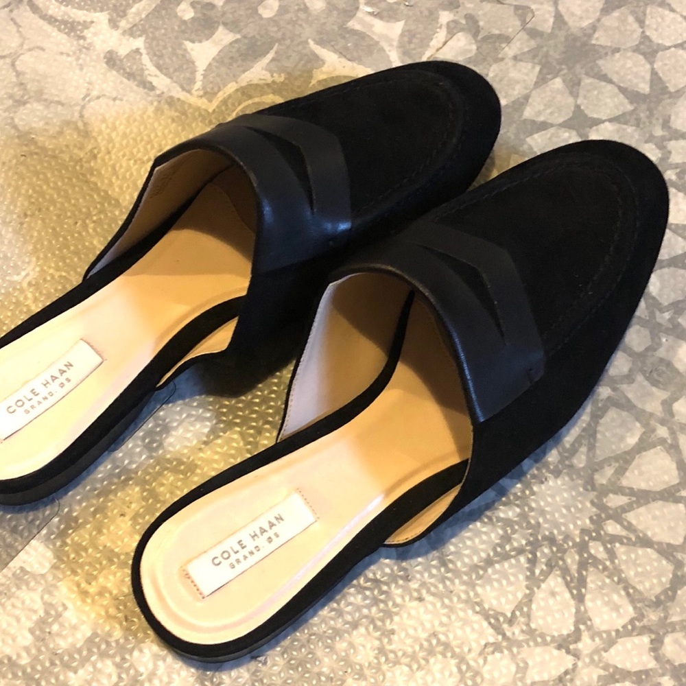 [Cole Haan] Black Suede Mules Sz 7.5